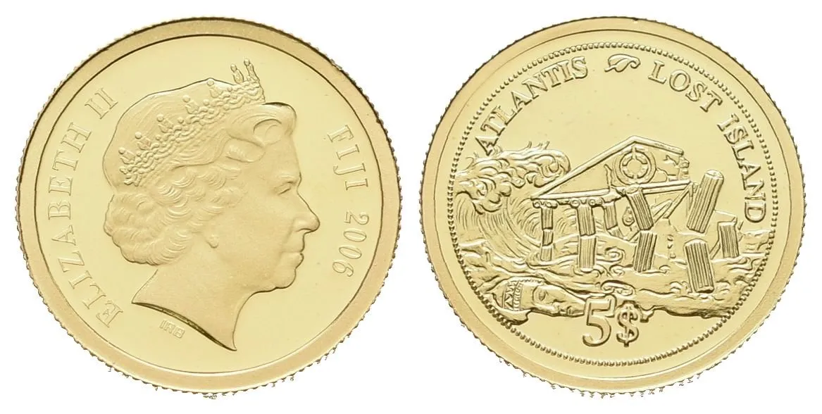 5 dolarů - 2006 - Au 1,25 g - 0,585 - Atlantida