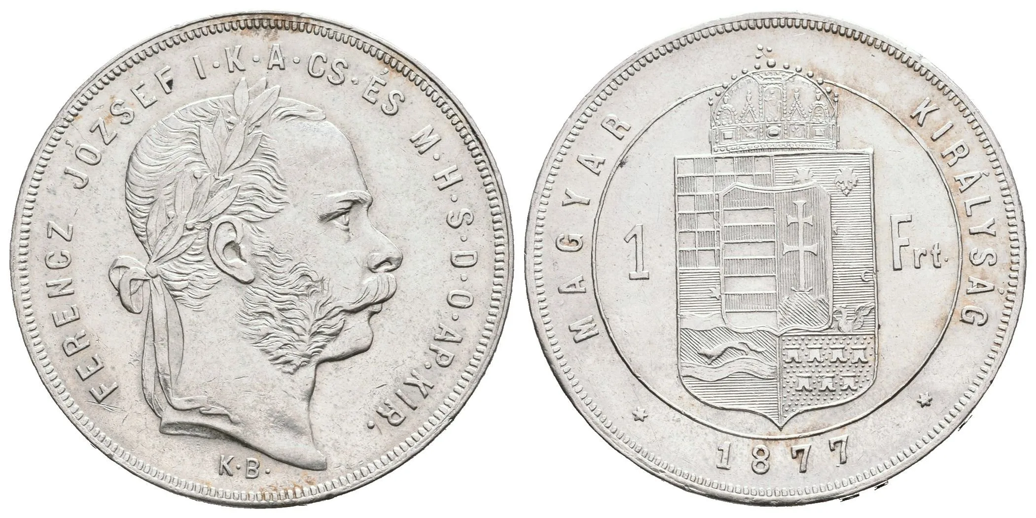 Zlatník 1877 KB, zbytky lesku, patina, rysky — 1