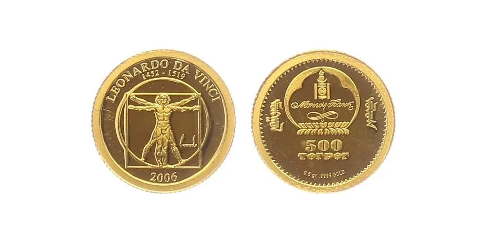 Mongolsko, 500 Tugriků 2006 - Leonardo da Vinci