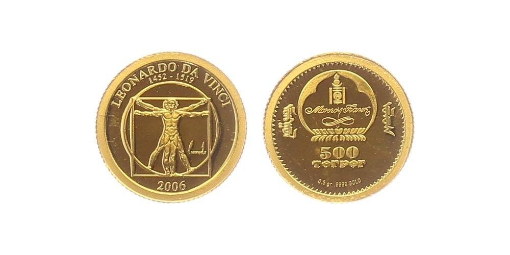 Mongolsko, 500 Tugriků 2006 - Leonardo da Vinci