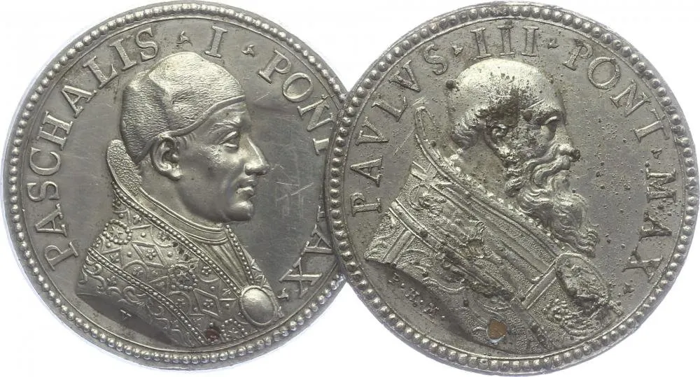 Vatikán - životopisné medaile, cca 18. století — 1