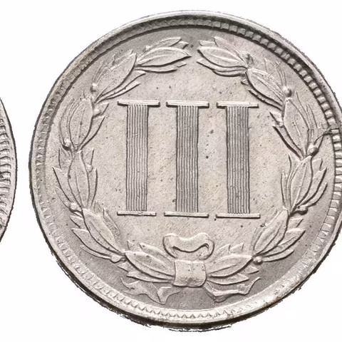 3 Cent 1865 (Ni), KM.95, pěkná zachovalost