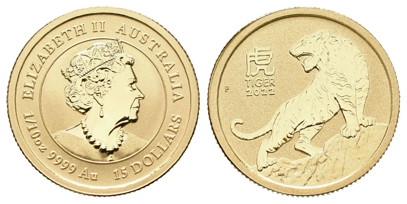 Austrálie, 15 Dollars 2020 - Tiger