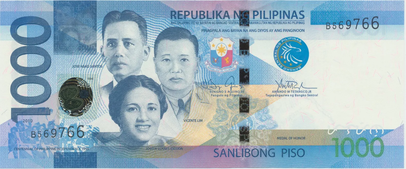 Filipíny, 1000 Piso 2010, P.211a