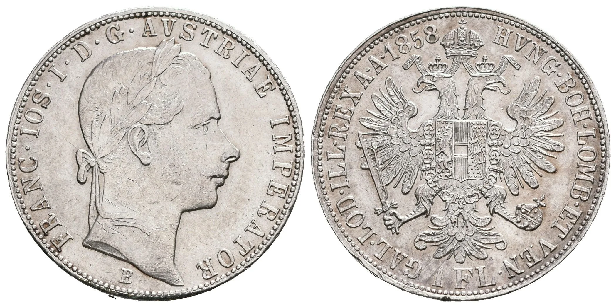 Zlatník 1858 B, velmi pěkná zachovalost, lesk, patina, — 1