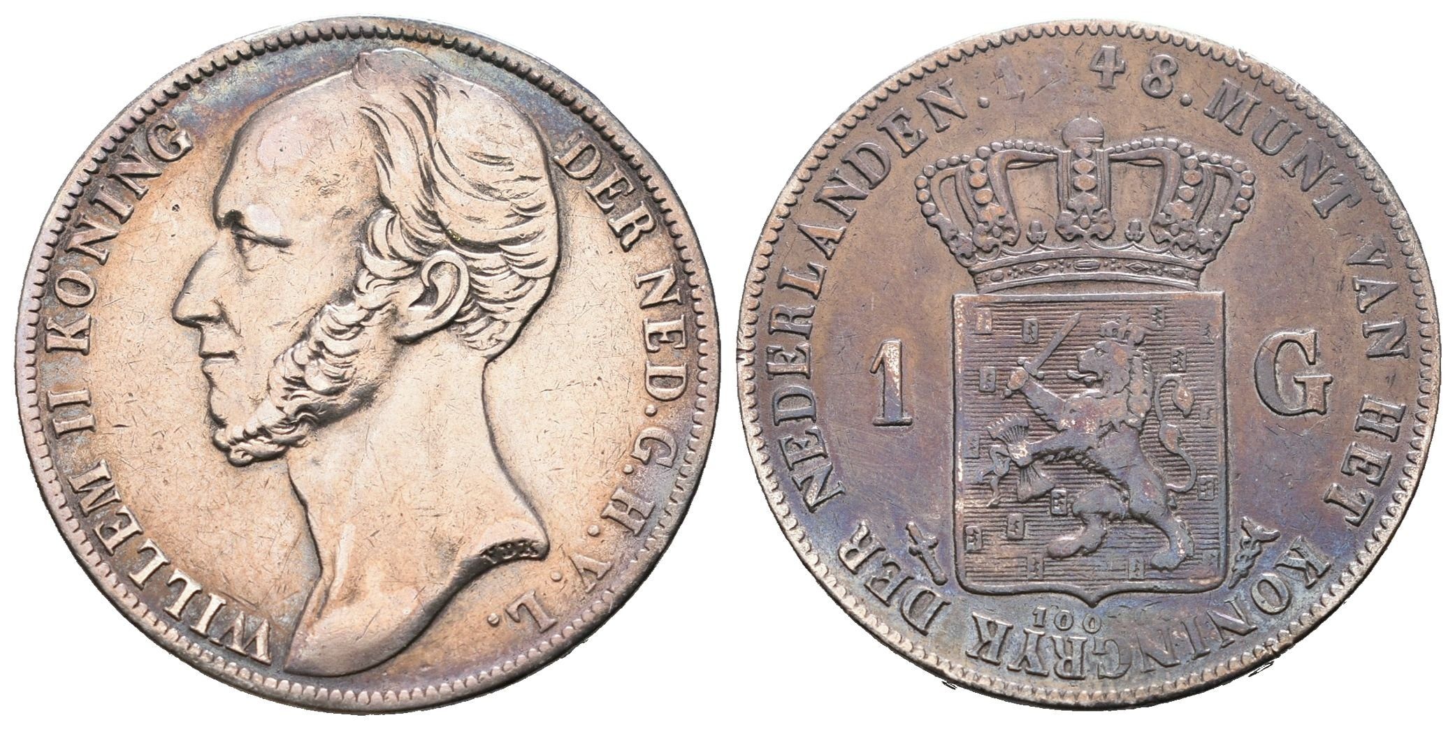Nizozemí, 1 Gulden 1848 - Vilém II.