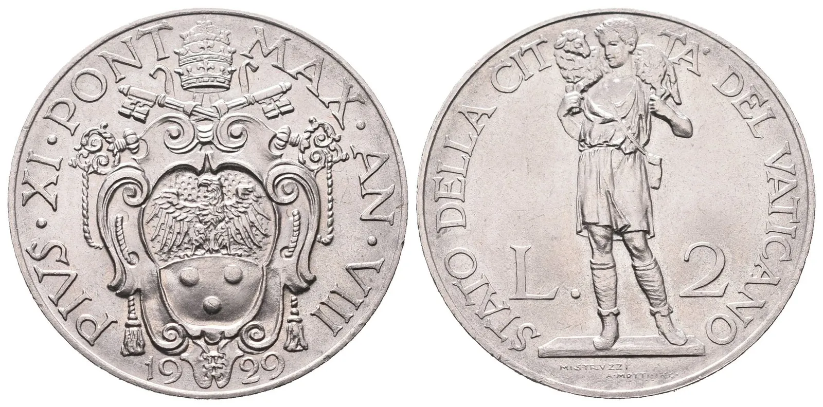 Itálie - Vatikán, 2 Lira 1929