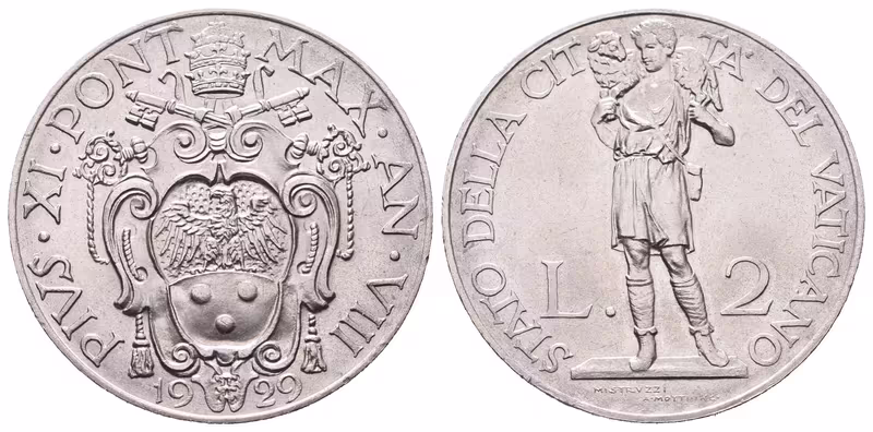 Itálie - Vatikán, 2 Lira 1929