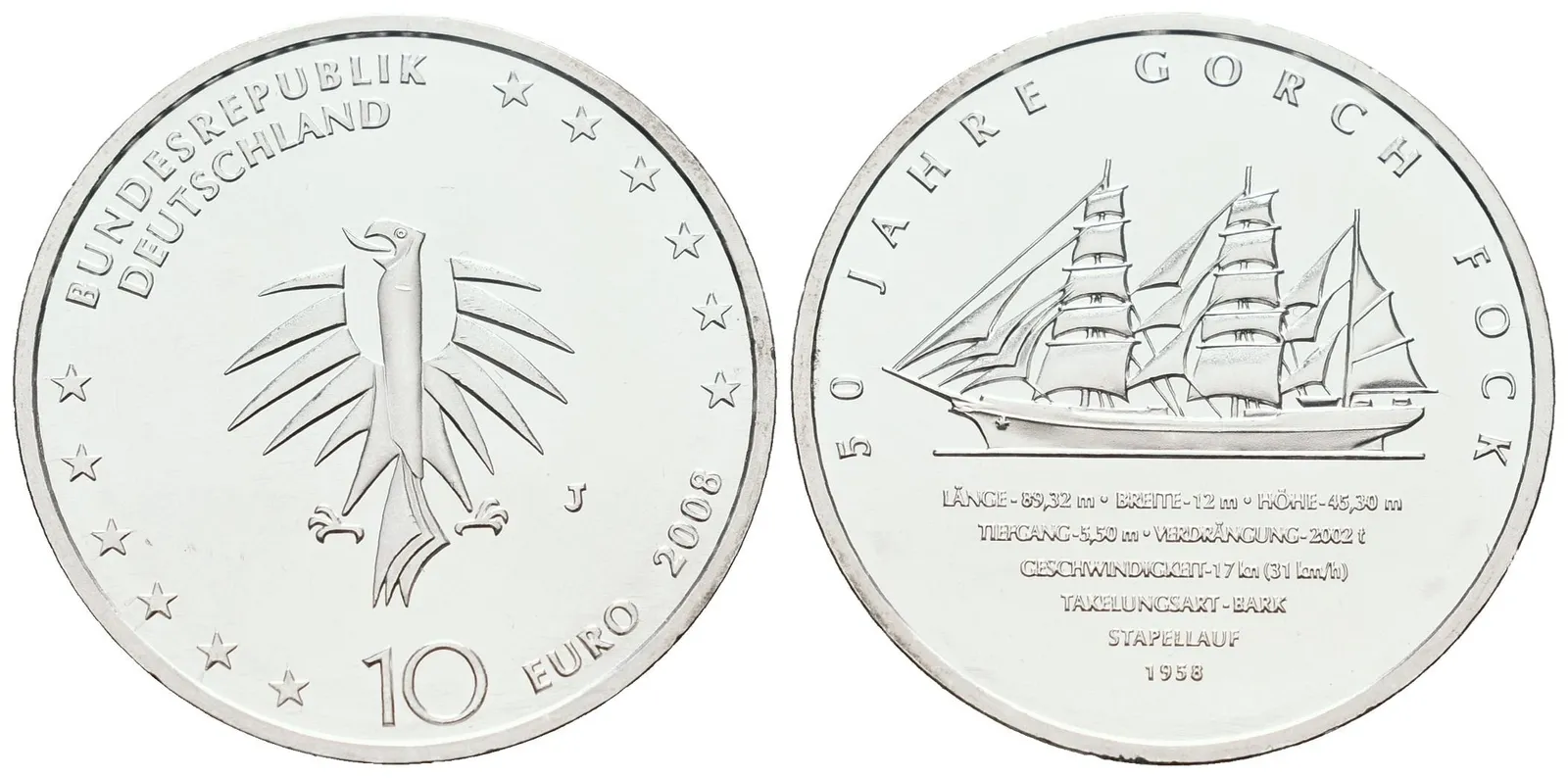 SRN, 10 Euro 2008 J - Gorch Fock