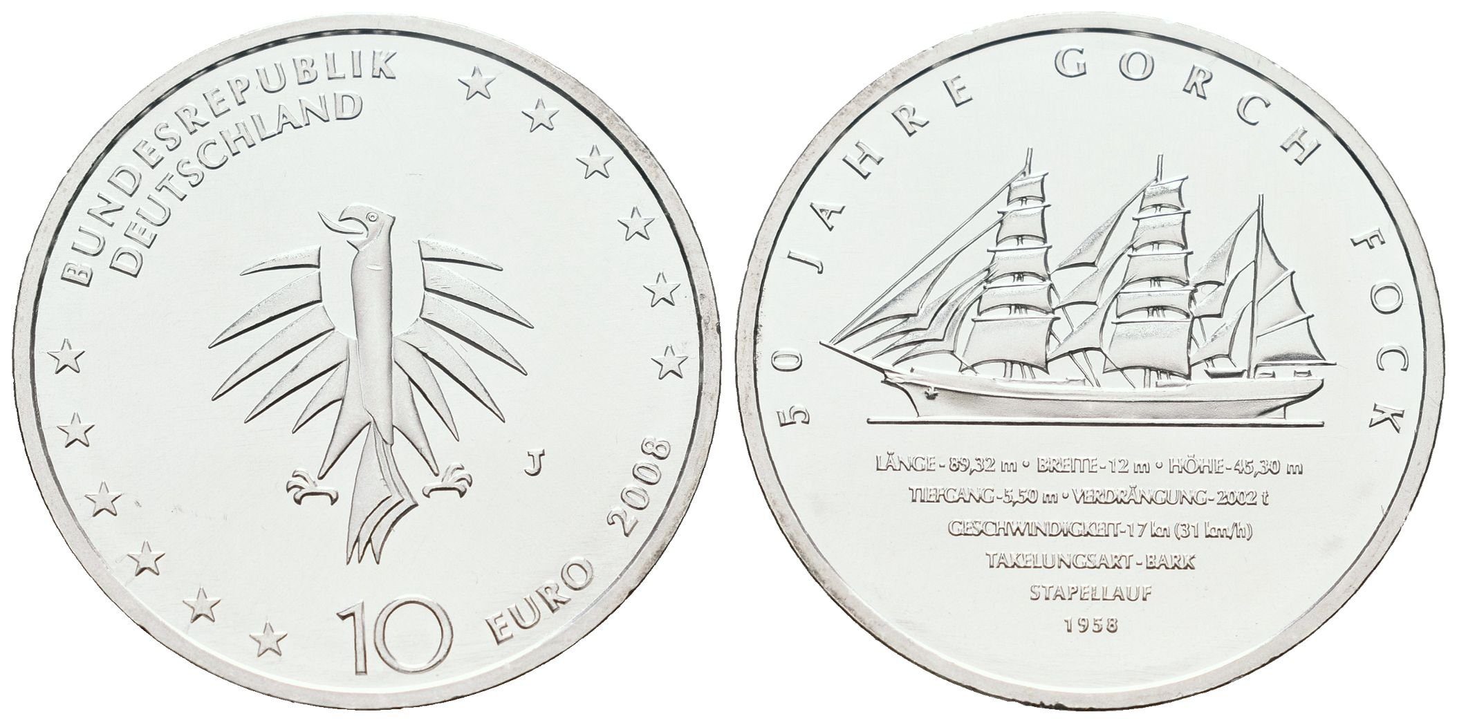 SRN, 10 Euro 2008 J - Gorch Fock