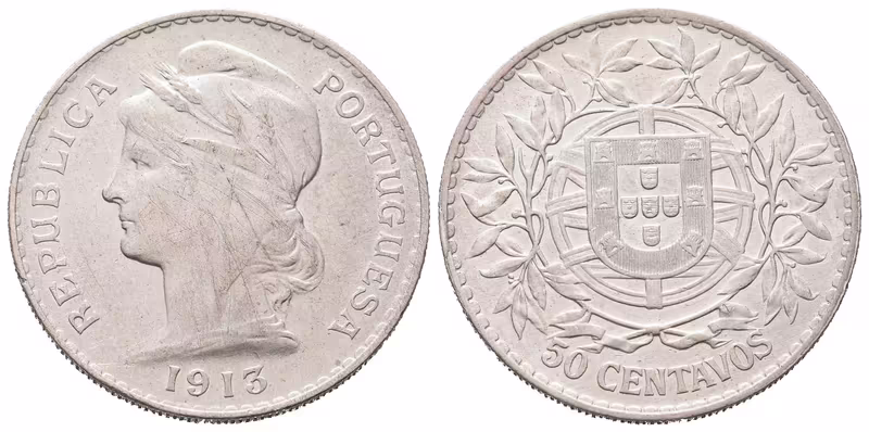 Portugalsko, 50 Centavo 1913