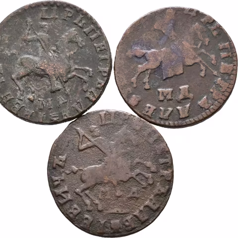 Kopějka 1710 MD, 1712 MD, 1713 MD (cyrilicí), Moskva_3 ks