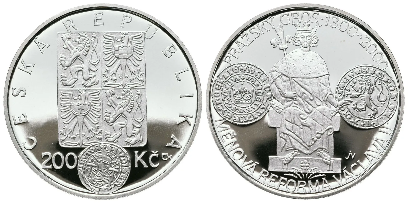 200 Kč 2000 - Měnová reforma Václava II., PROOF