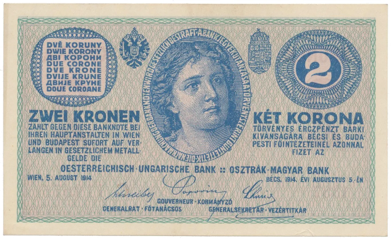 Rakousko - Uhersko, 2 Koruna 1914,série C, Hej.RU13c