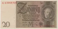 Německo, 20 Reichsmark 1929, typ O/O, Hej.D3c