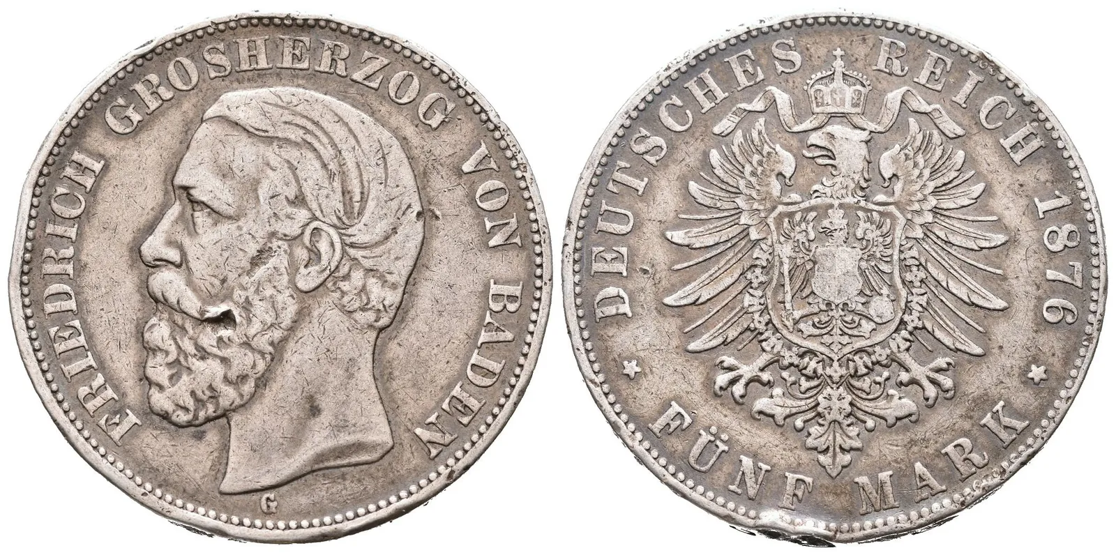 Baden, 5 Marka 1876 G