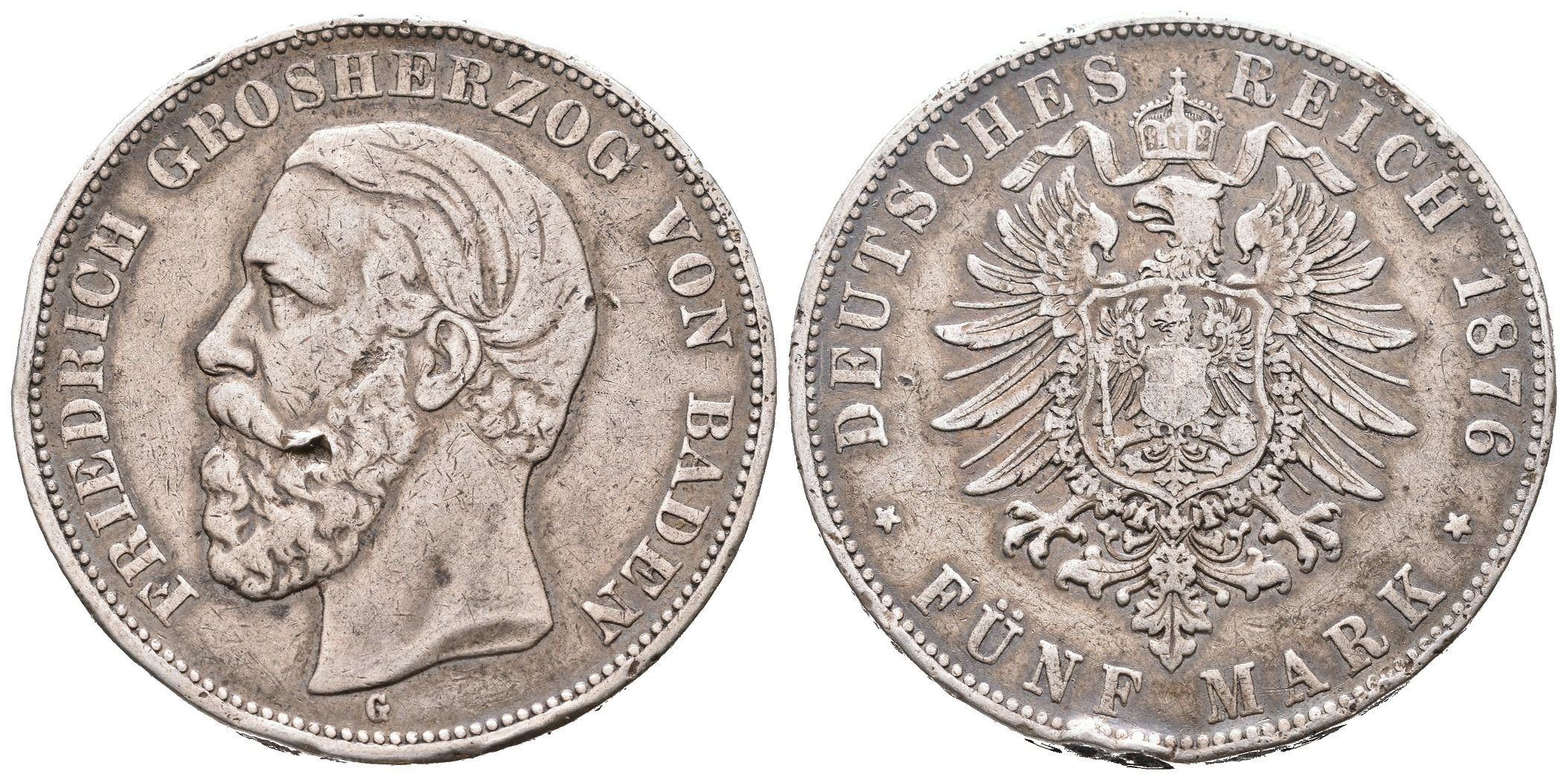 Baden, 5 Marka 1876 G