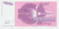 Jugoslávie, 10.000.000.000 Dinara 1993, nedokončená bez série a čísla, P.127 - fotografie 2