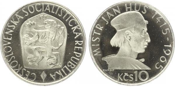 10 Kčs 1965 - Mistr Jan Hus, PROOF