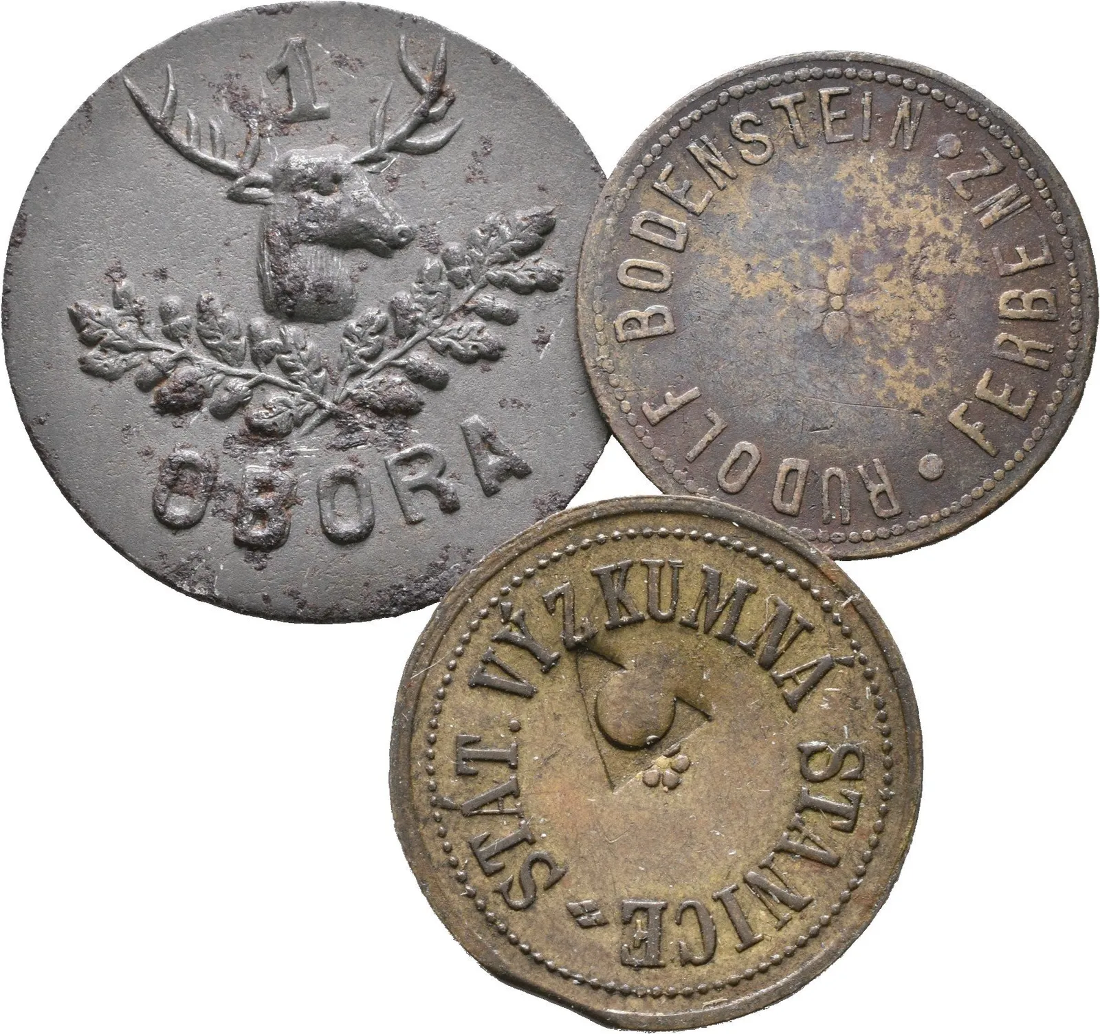 Deštnice - Státní výzkumný ústav, známka na věrtel chmele. Ms 20,5 mm + — 1