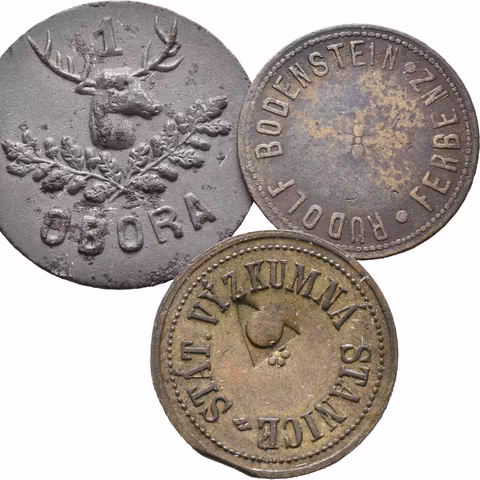 Deštnice - Státní výzkumný ústav, známka na věrtel chmele. Ms 20,5 mm +