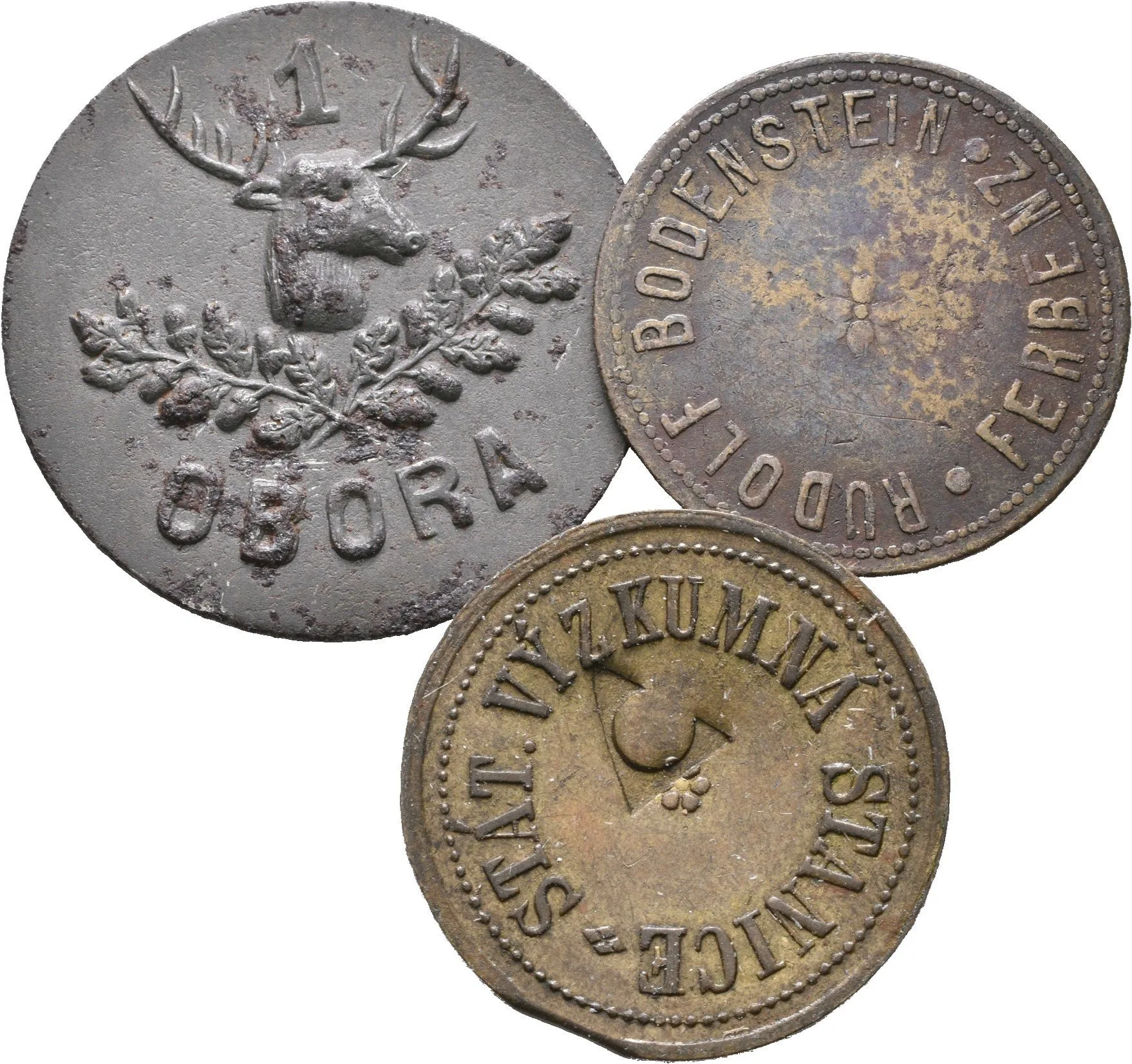 Deštnice - Státní výzkumný ústav, známka na věrtel chmele. Ms 20,5 mm + — 1