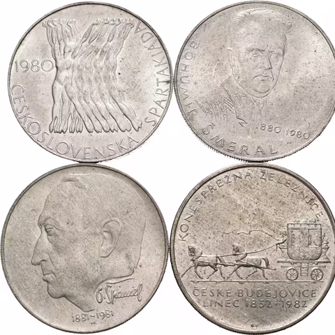 Soubor mincí 100 Kčs 1980 - Bohumír Šmeral, Spartakiáda, 1981 - O. Španiel,