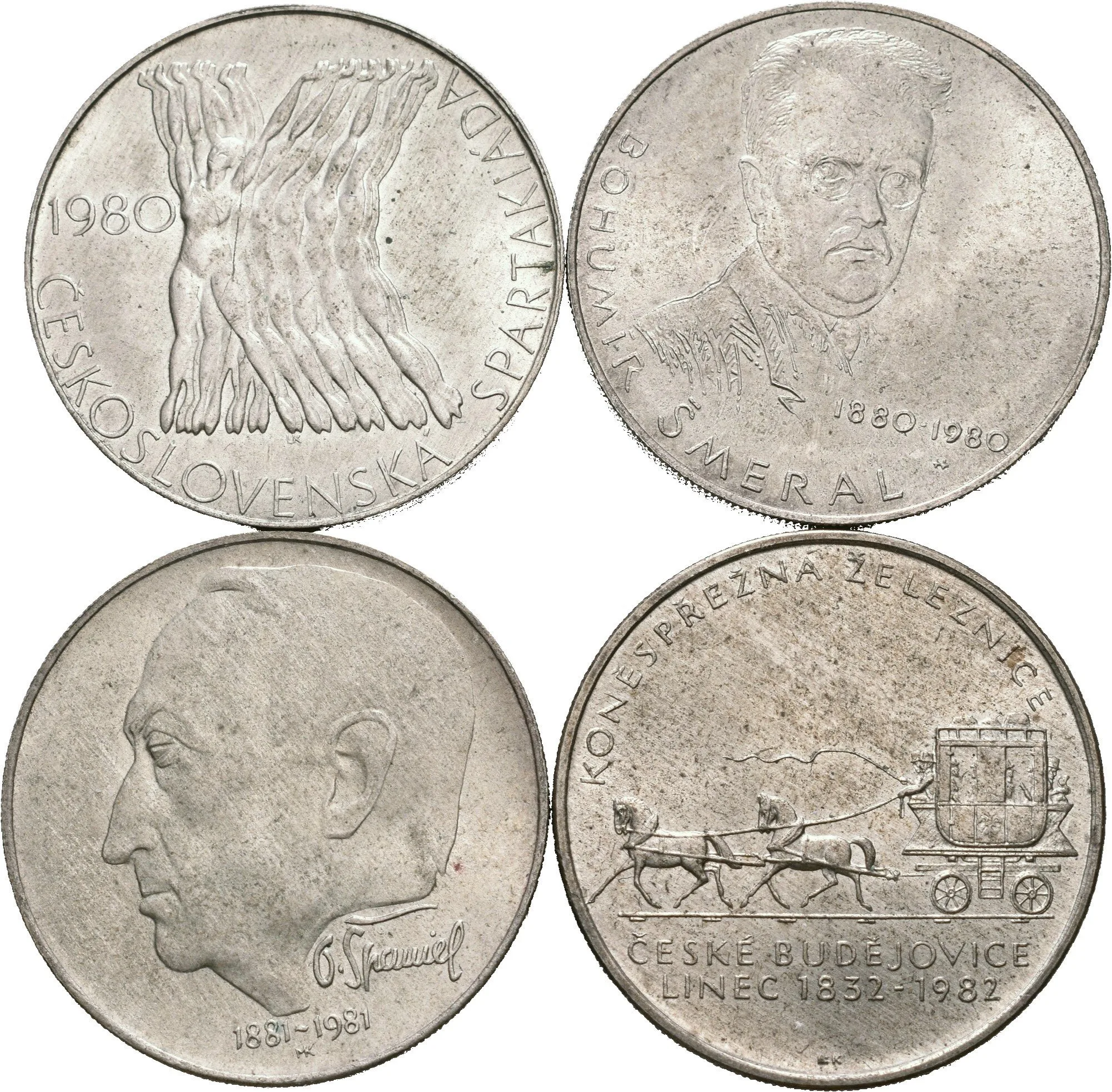 Soubor mincí 100 Kčs 1980 - Bohumír Šmeral, Spartakiáda, 1981 - O. Španiel, — 1