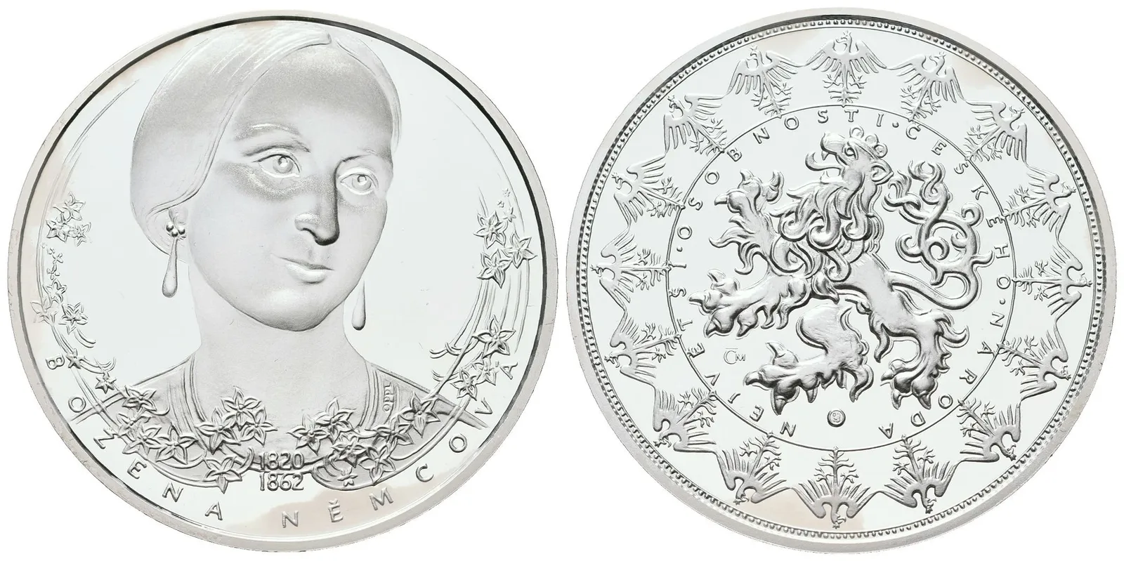 Stříbrná investiční medaile - Božena Němcová - Ag 29 g - 999/1000 + Certifikát