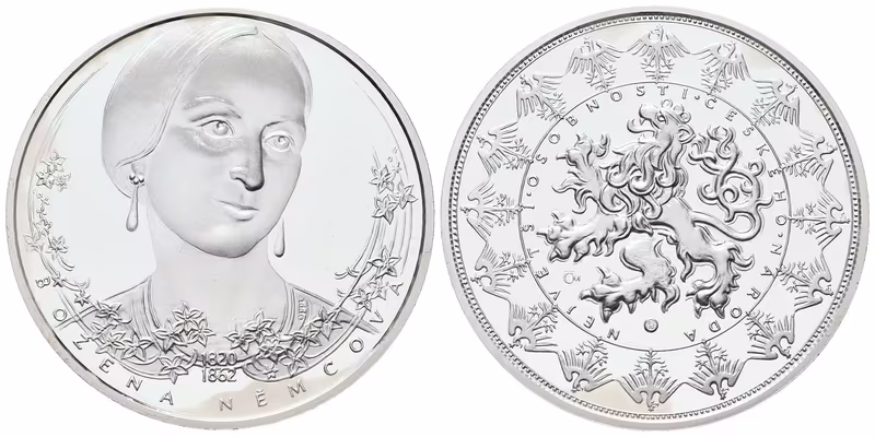 Stříbrná investiční medaile - Božena Němcová - Ag 29 g - 999/1000 + Certifikát