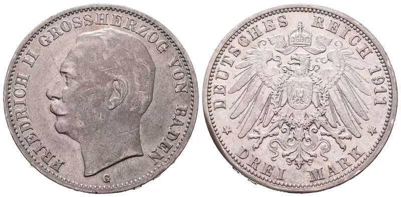 Baden, 3 Marka 1911 G
