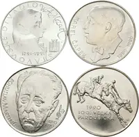 Soubor mincí 100 Kčs 1990 - Velká pardubická, bez punců, Martinů, — 1