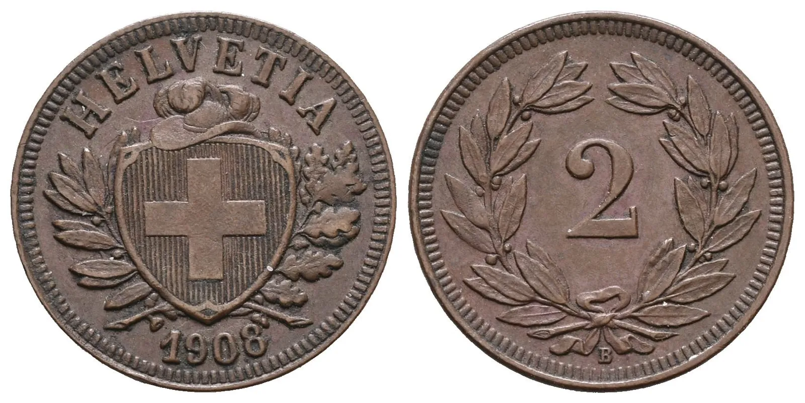 Švýcarsko, 2 Rappen 1908
