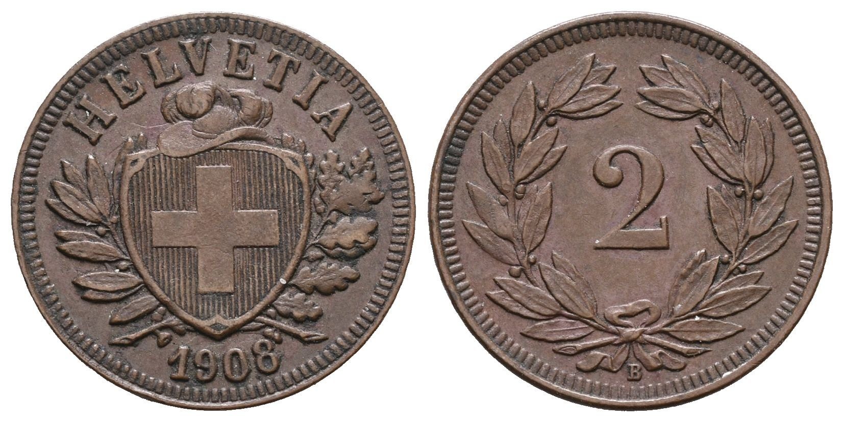 Švýcarsko, 2 Rappen 1908