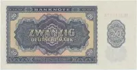 Německo - NDR, 20 DM 1955, náhradní série YB, Ros.351b - fotografie 2