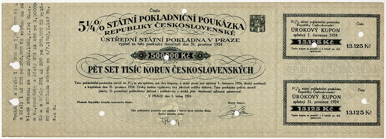 Státní pokladniční poukázky, 1919 - 1939 — 1