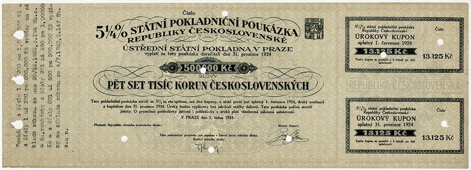 Státní pokladniční poukázky, 1919 - 1939 — 1