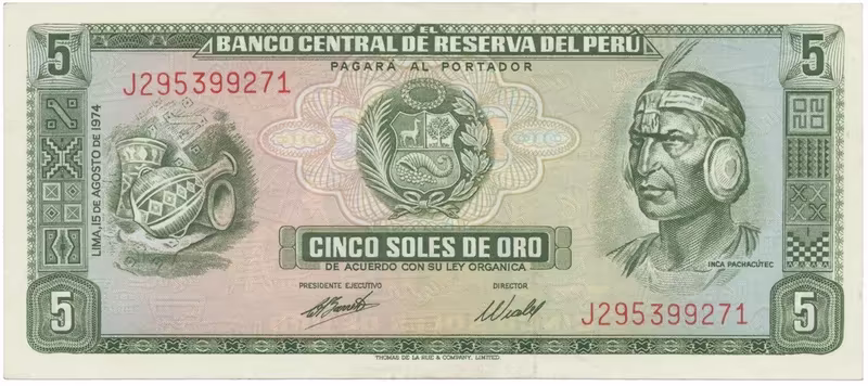 Peru, 5 Soles de Oro 1973~1974, P.99c