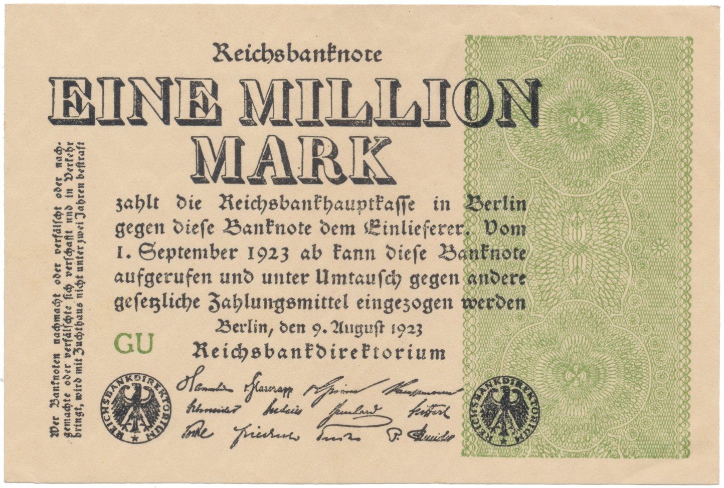 Německo, 1 Million Mark 1923, Ro.101c