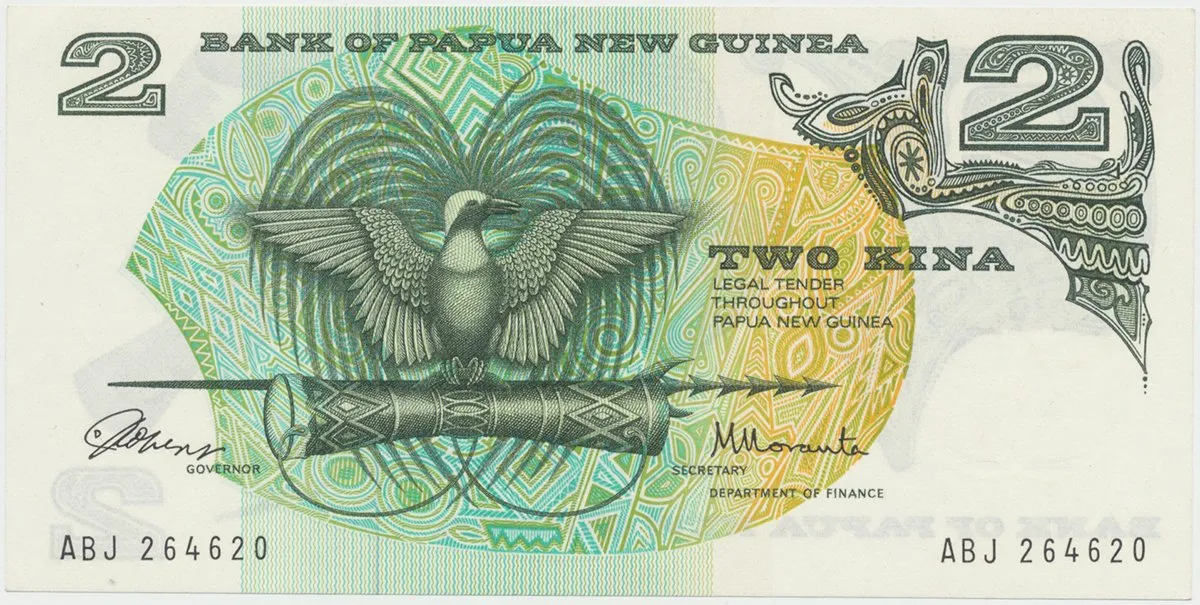 Papua Nová Guinea, 2 Kina (1975), P.1a