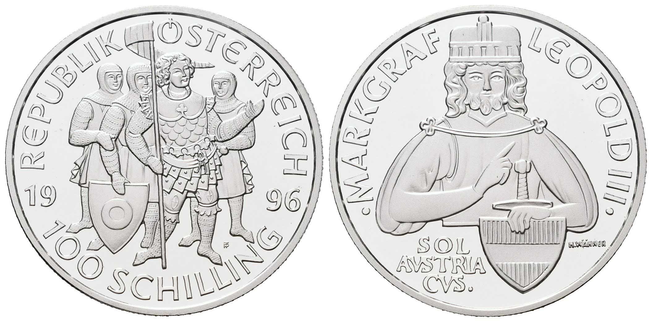Rakousko, 100 Schilling 1996 - Markgraf Leopold III.