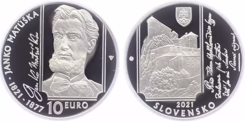 10 Euro 2021 - Janko Matúška, PROOF