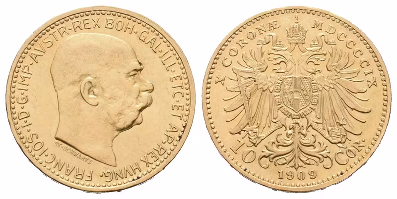 10 Koruna 1909, typ Schwarz