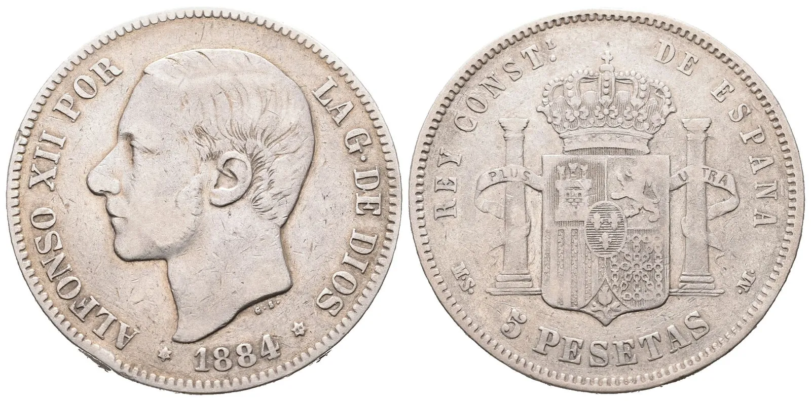 Španělsko, 5 Peseta 1884 MSM