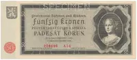 Protektorát Čechy a Morava, 50 Koruna 1940, perf. 1x SPECIMEN, Hej.34a.S1