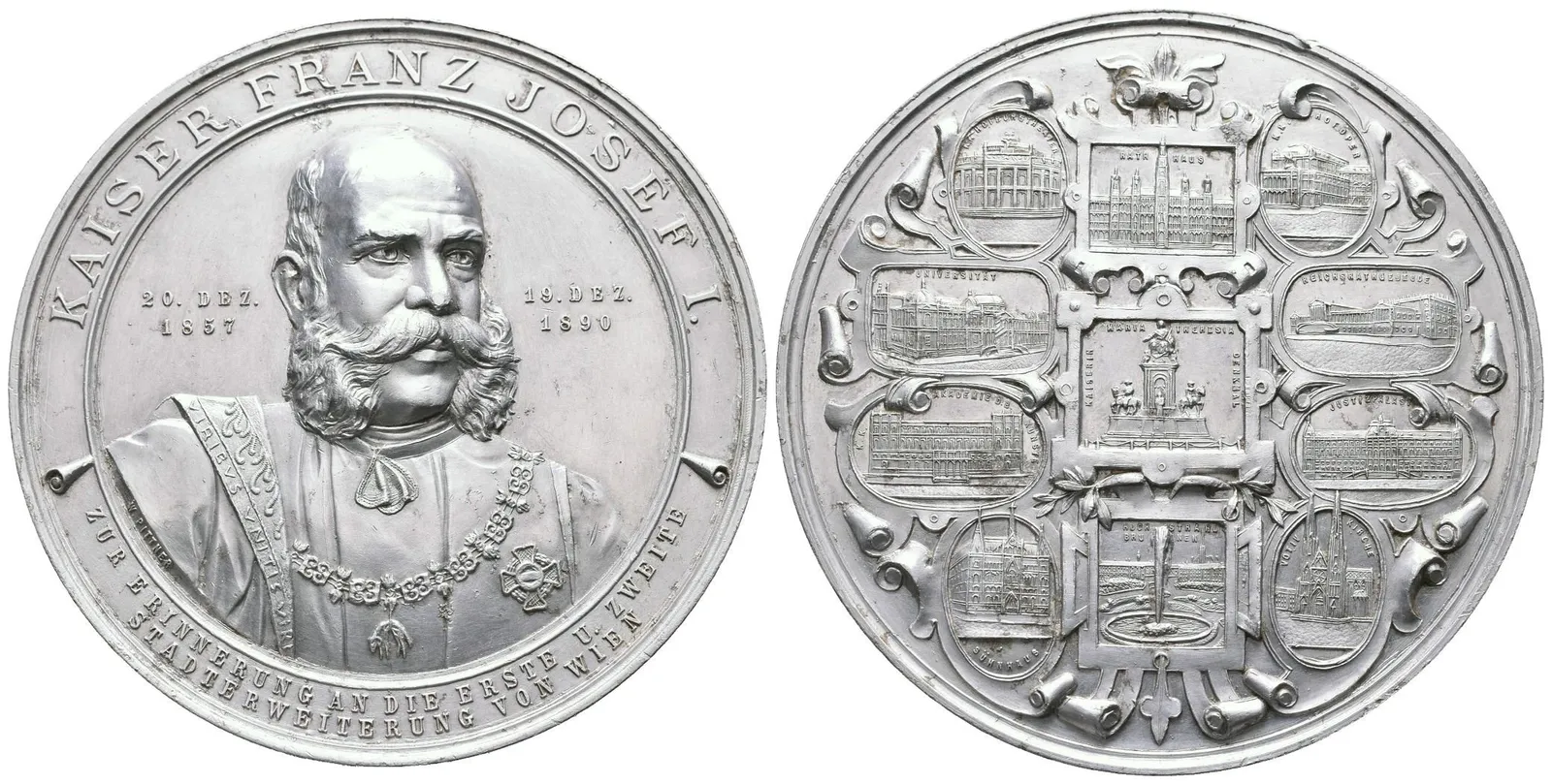 AE Medaile 1890 (W. Pittner) - Na památku prvního a druhého rozšíření — 1