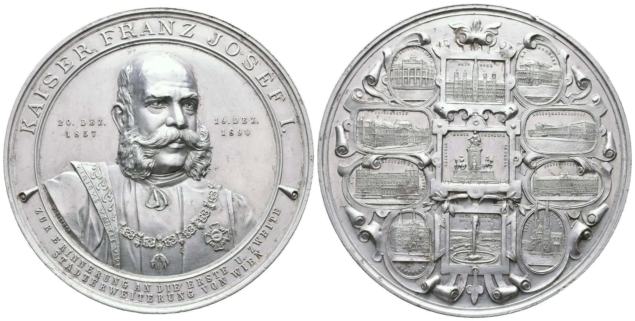 AE Medaile 1890 (W. Pittner) - Na památku prvního a druhého rozšíření — 1