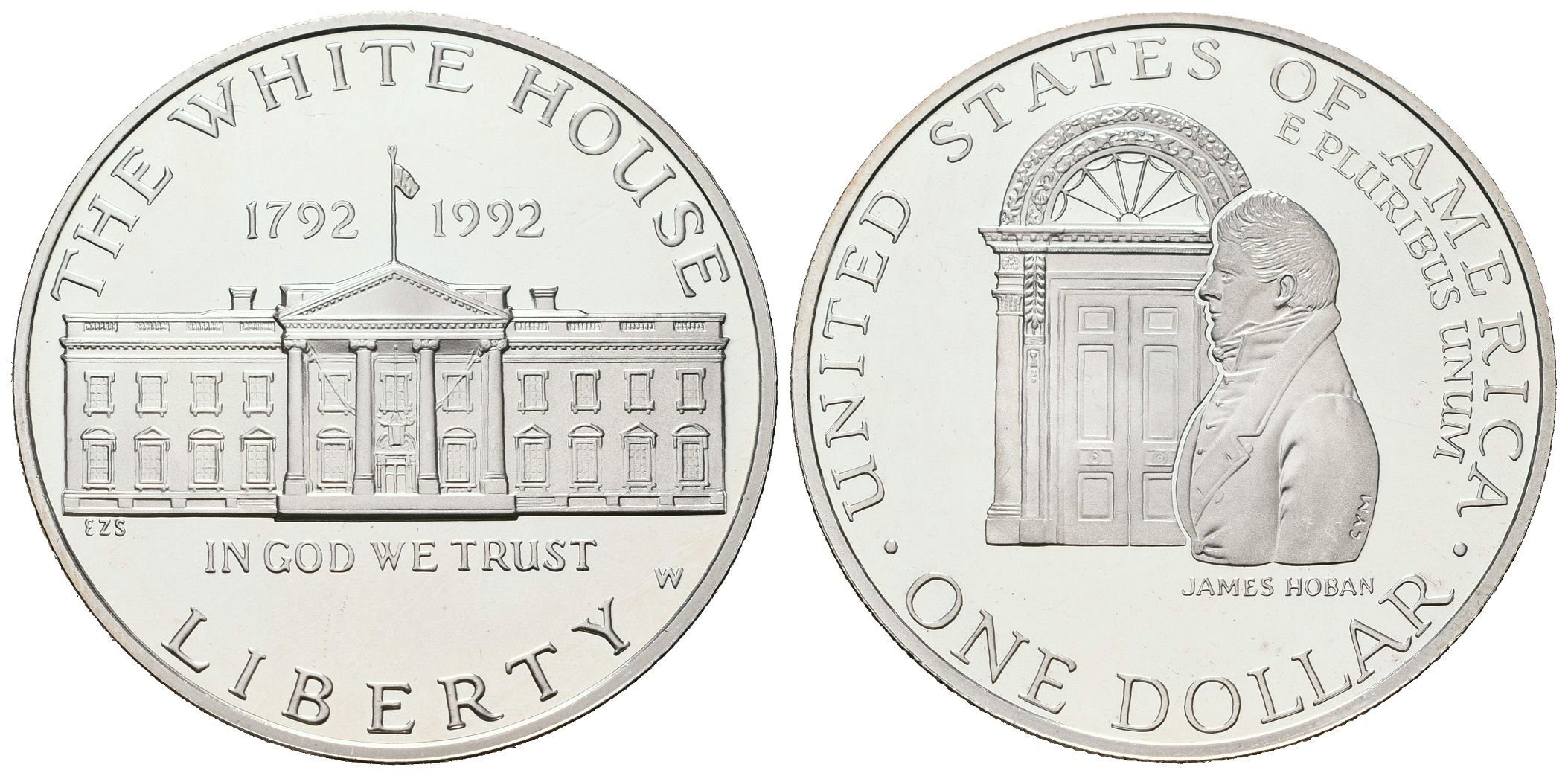 USA, 1 Dollar 1992 - Bílý dům, PROOF