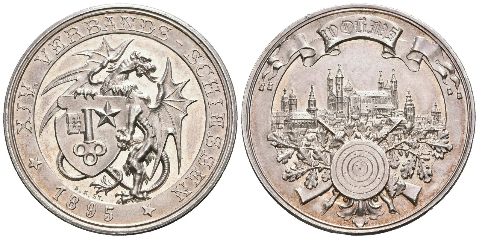 AR Medaile 1895 (A. St.) - XIV. Spolkové střelby Worms. — 1