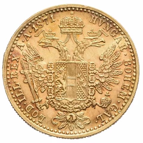 Dukát 1871 A, velmi pěkná zachovalost, lesk v ploše, patina,